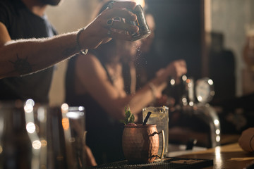Fototapeta na wymiar bartender and details