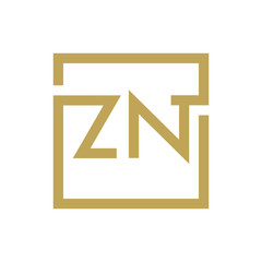 two letter logo line square ZA TO ZZ