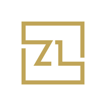 two letter logo line square ZA TO ZZ