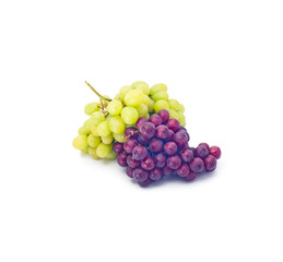 red and green grapes isolated on white
