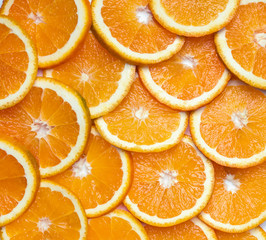 Orange slices top view