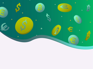 background with bright colors and money theme