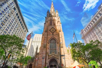 St. Paul& 39 s Chapel der Trinity Church Wall Street am Broadway, Stadtansicht von New York. © BRIAN_KINNEY