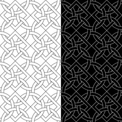 Black and white geometric prints. Set of seamless patterns