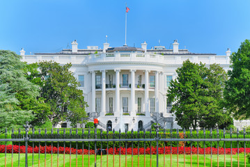 Washington, USA,The White House  South Lawn. Near White House is Basketball Court.