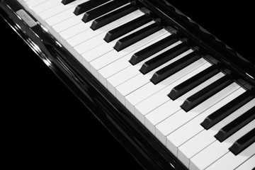 Naklejka premium Piano keyboard background musical instrument