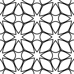 White and black geometric ornament. Seamless pattern