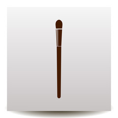thin  brush for make-up vector icon on a realistic paper background with shadow