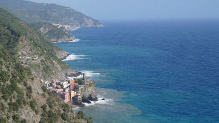 Fototapeta na wymiar Top view of one of the five cities of Cinque Terre on the Italian coast