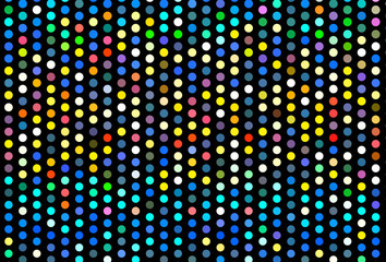 Dark background with colorful balls. Abstract lights garlands, night lamps. Vector illustration 