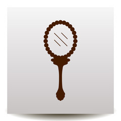 mirror vector icon on a realistic paper background with shadow. Flat design style