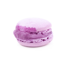 Single macaron cookie isolated