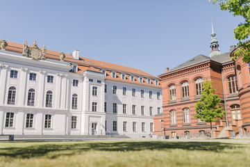 Obraz premium Hauptgebäude und Historischer Campus der Universität Greifswald