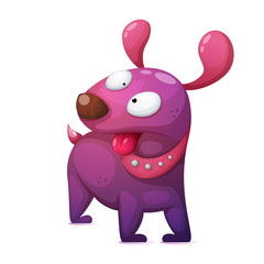 Funny, cute, crazy cartoon dog characters Vector eps 10