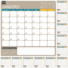 Portuguese calendar 2019