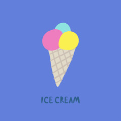 Ice cream cone icon isolated.