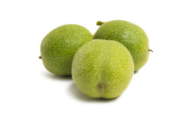 green walnut isolated