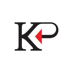 KP logo letter design with back arrow 