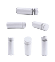 Cylindrical pencil case isolated