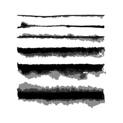 Vector Watercolor Wet Edge Brushes Set