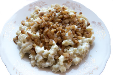 Potato dumplings with bryndza (sheep's milk cheese)