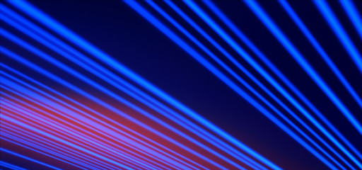 Futuristic lights. Cyberpunk background. Abstract lasers. Orange and Blue.