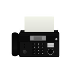 Fax device. Vector illustration isolated on white background.