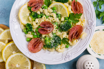 Traditional pasta with vegetables