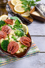 Traditional pasta with vegetables