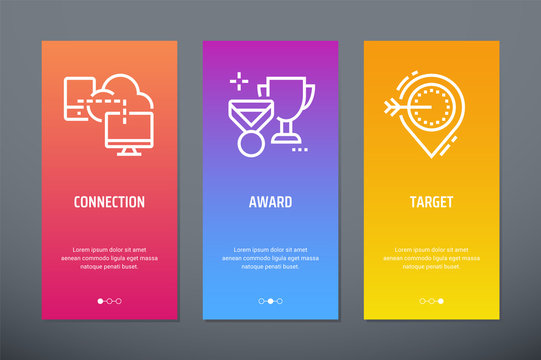 Connection, Award, Target Vertical Cards with strong metaphors.