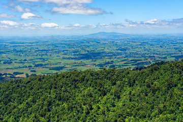 Fototapeta premium Vista of the Waikato region from Mt Pirongia