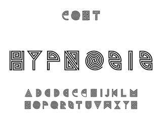 Hypnosis font. Vector alphabet