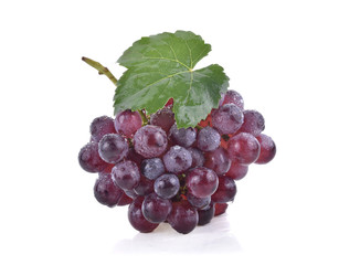Grapes with drop of water isolated on white background.