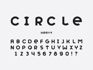 Circle ultralight font. Vector alphabet