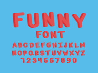 Funny font. Vector alphabet 