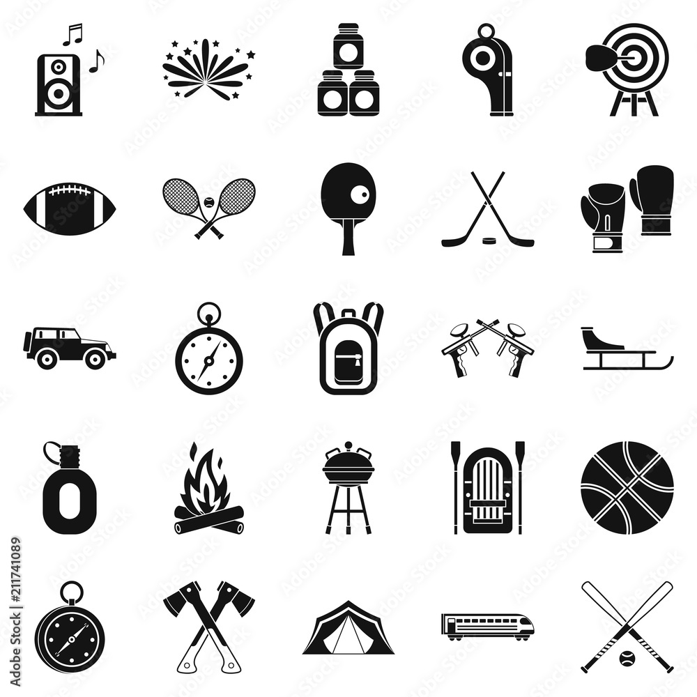 Poster nature reserve icons set. simple set of 25 nature reserve icons for web isolated on white background