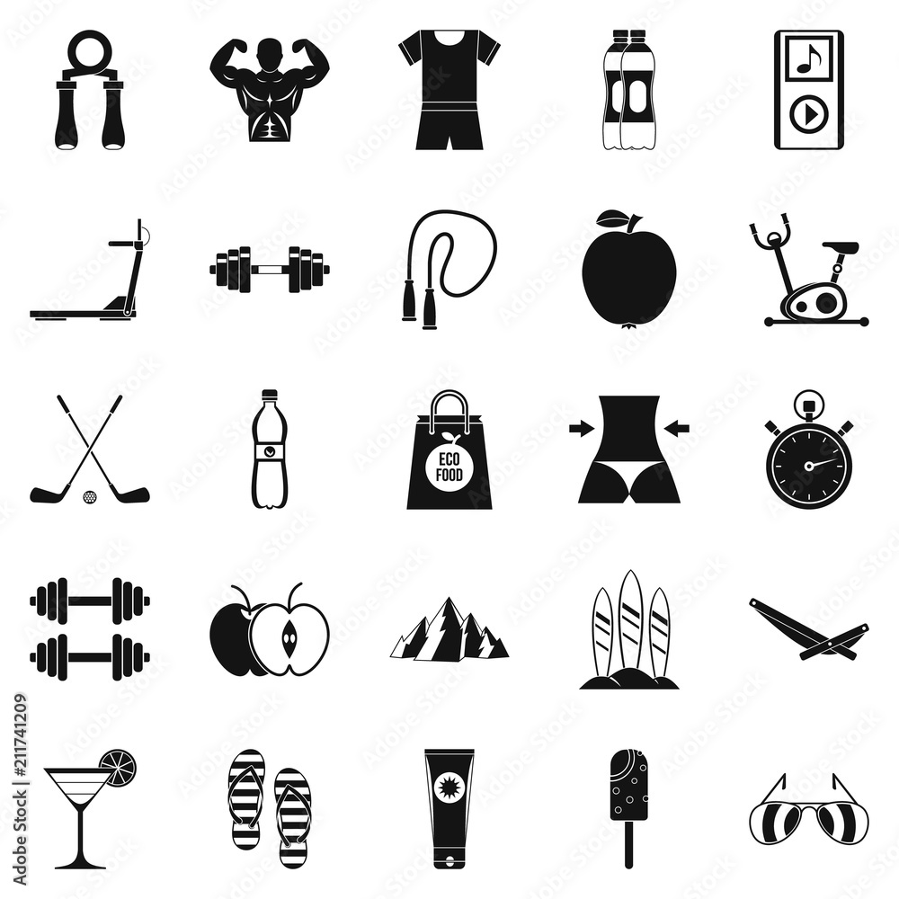 Poster diet icons set. simple set of 25 diet icons for web isolated on white background