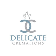 Obraz premium DC Letter with dove vector Logo element. Cremations design collection. Vector illustration