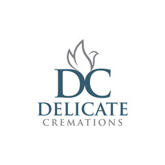 Obraz premium DC Letter with dove vector Logo element. Cremations design collection. Vector illustration