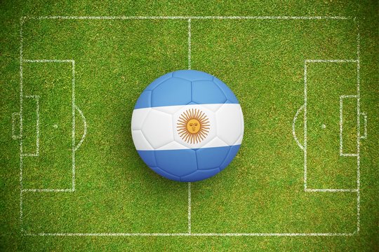 Composite image of football in argentina colours