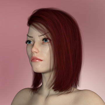 Portrait of a beautiful woman with red hair