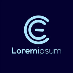 EC Initial Power vector Logo Icon element. CE design collection. Vector illustration