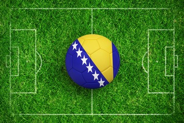 Composite image of football in bosnia and herzegovina colours 