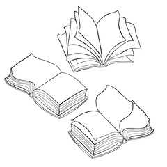 the book opened with pages.  illustration