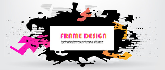 Vector frame for text Modern Art graphics. Dynamic geometric frame. Element for design business cards, flyers and brochures