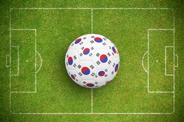 Composite image of football in south korea colours
