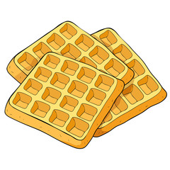 wafers a Viennese square bakery product. illustration