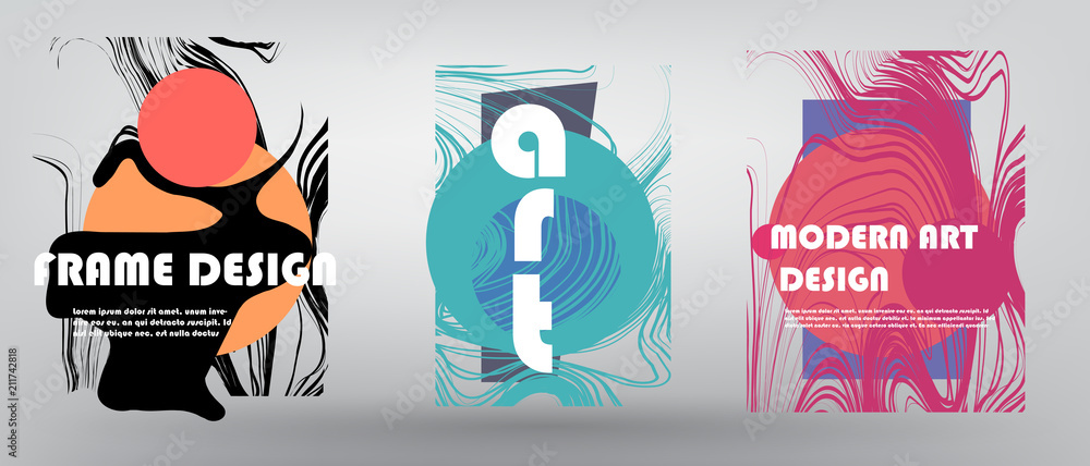 Poster vector frame for text modern art graphics. dynamic geometric frame. element for design business card