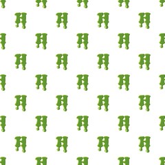 Naklejka premium Letter H from latin alphabet with numbers and symbols made of green slime. Font can be used for Halloween design and other purposes