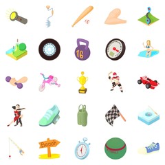 Race icons set. Cartoon set of 25 race icons for web isolated on white background